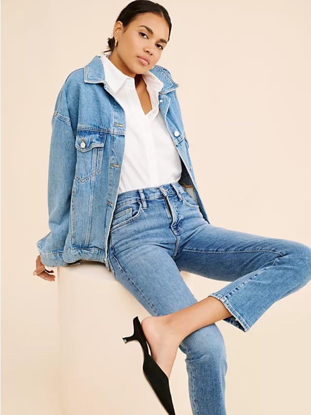 FRAME Le High Straight Medium Wash Jeans - Picture 4 of 4